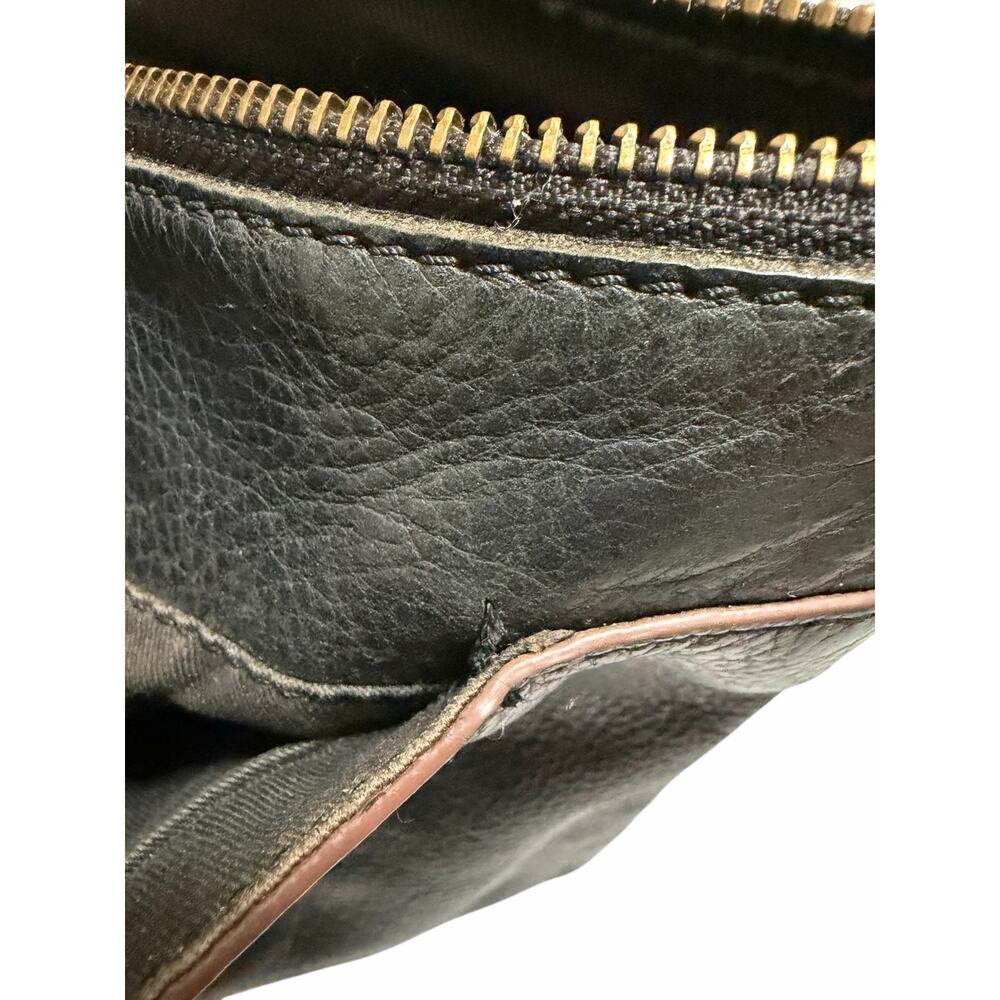 Fossil Black Leather Crossbody Bag Adjustable Strap Medium Purse - Picture 8 of 9